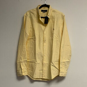 Polo Ralph Lauren Mens LARGE Slim Fit Oxford Shirt YELLOW